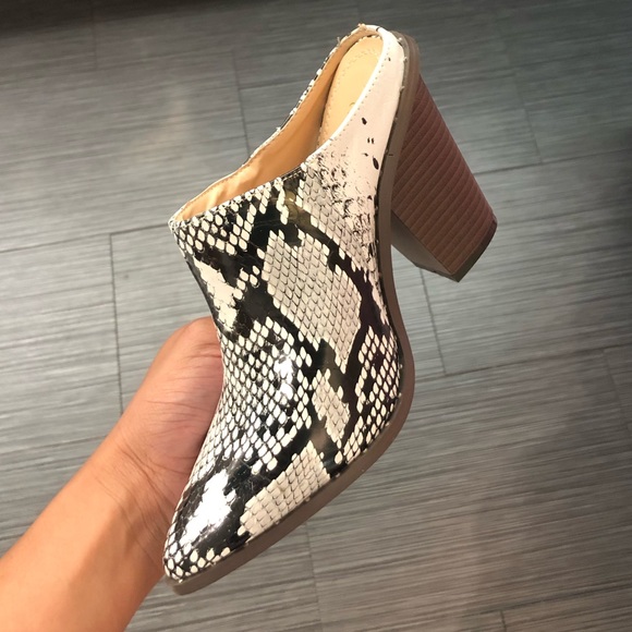 house of she Shoes - NWT - Snake Black/White Mule Booties - Firm Price